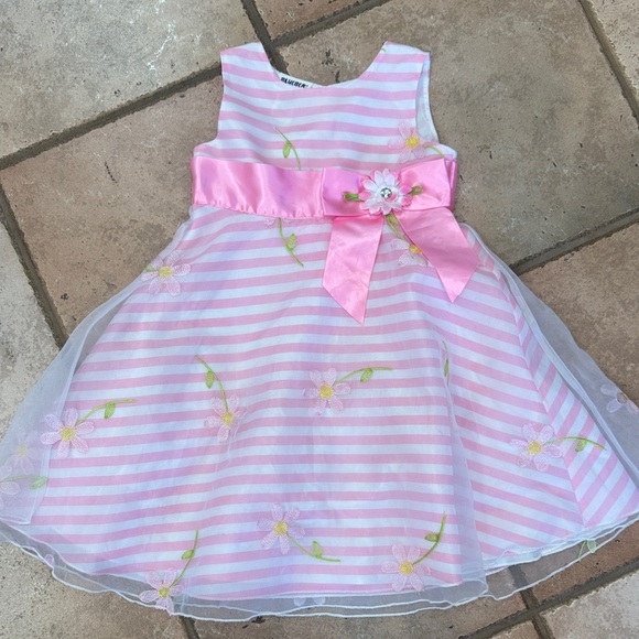 Pink Striped Floral Dress - Picture 1 of 5